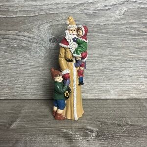Vintage Hand painted Ceramic Santa with Children Figurine